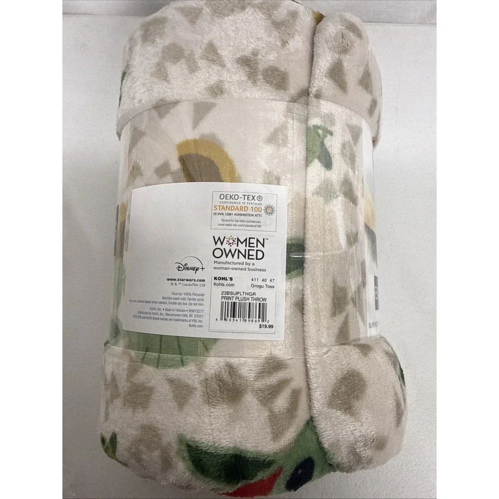 The Big One Star Wars The Mandalorian Grogu Plush Throw Blanket  5 ft x 6 ft